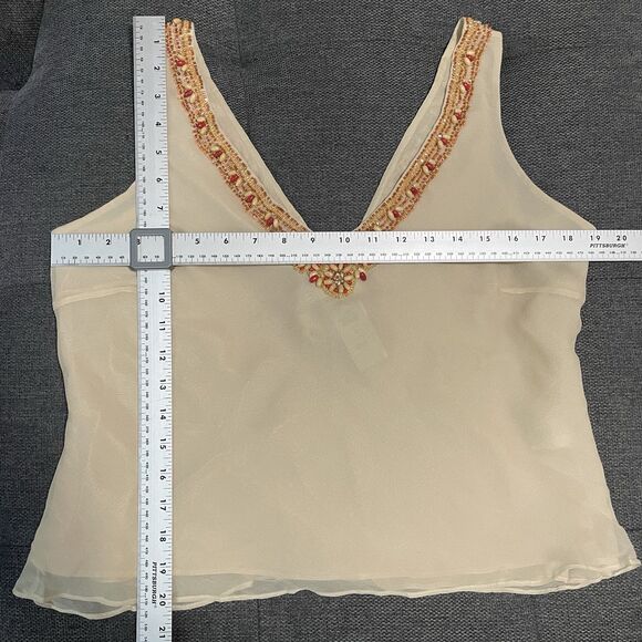 Vintage Cache Beaded Set Jeans Sz 8 Tank L NWT 90s Y2K Glam Denim Festival Rare - Picture 11 of 16